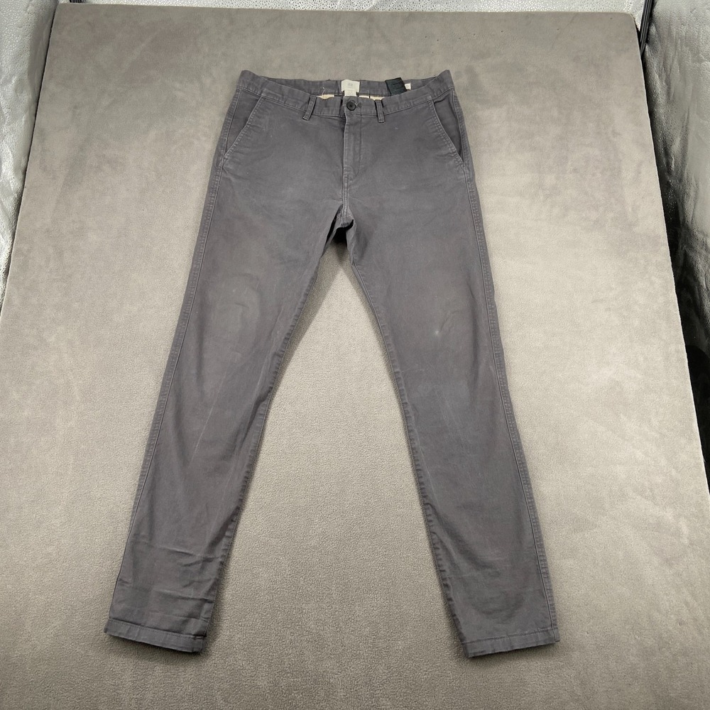 H&M L.O.G.G. Skinny Fit Stretch Jeans Mens 34 Light Gray Mid Rise Straight Leg‎
